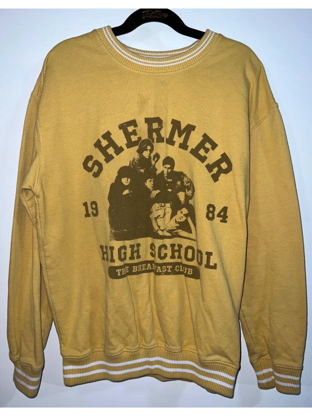 Vintage Shermer High School 1984 Sweatshirt "The Breakfast Club" Yellow XS